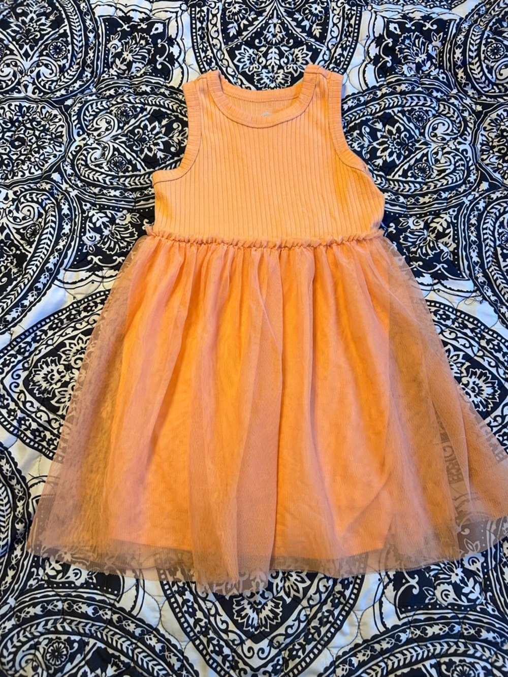 wonder nation Orange Sleeveless Tulle Dress